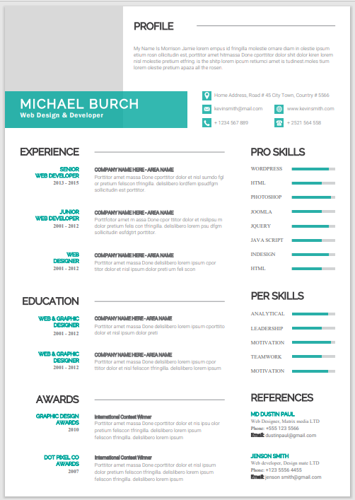 web designer resume